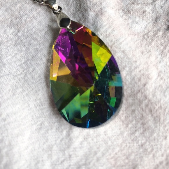 Rainbow, Unicorn, Princess, Jewel Pendant Necklace - Picture 5 of 7